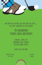 Golf Tease Simple White Invitation