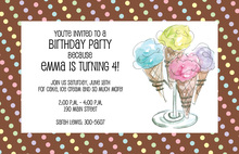 Yummy Ice Cream Cone Invitations