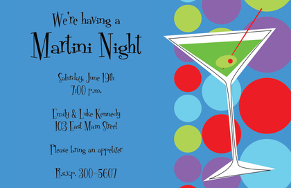 Martini Night Orange Invitations