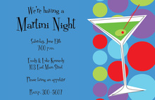 Two Martini Chalkboard Birthday Party Invitations