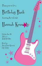 Orange Lightning Bolt Guitar Invitations