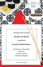 Traditional Japanese Sushi Plate Invitation