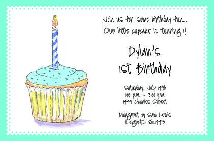 1st Birthday Pink Cupcake Invitation