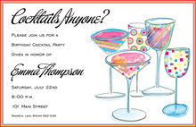 Cool Cocktails Party Theme Invitations