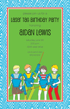 Lazer Tag Dueling Beams Birthday Party Invitations