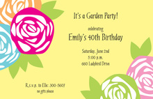 Abstract Rose Corners Invitation