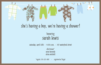 Baby Girl Clothes Shower Invitations