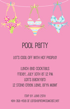 String Bikinis Pool Shower Invitations