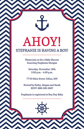 Ahoy Mate Chevon RSVP Cards