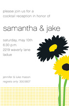 Flower Glow Yellow Black Invitation