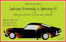 Fancy Flame Car Invitations