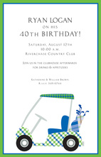 Golf Green Red Flag Invitations