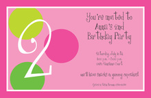 Pink Number Two Birthday Invitations