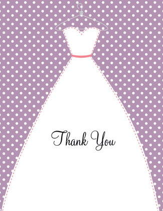 Stitched Bride Polka Dots Emerald Thank You Cards