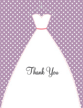 Stitched Bride White Polka Dots Thank You Cards