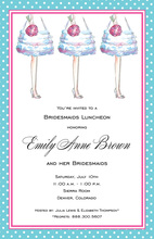 Modern Aqua Bouquet Girls Bridal Shower Invitations