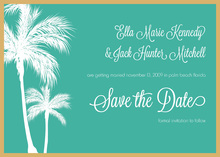 Sentimental Vibrant Beach Scenery Tropics Invitation