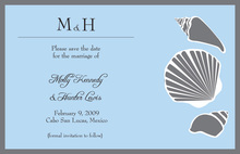 Tropical Shell Aqua Seahorse Beach Wedding Invitations