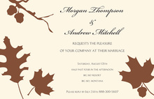 Silhouette Oak Maple Leaves Invitation