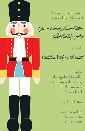 Holiday Party Nutcracker Blue Invitations