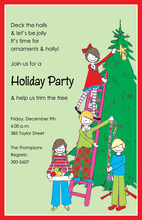 Kids Decorating Christmas Tree Invitation