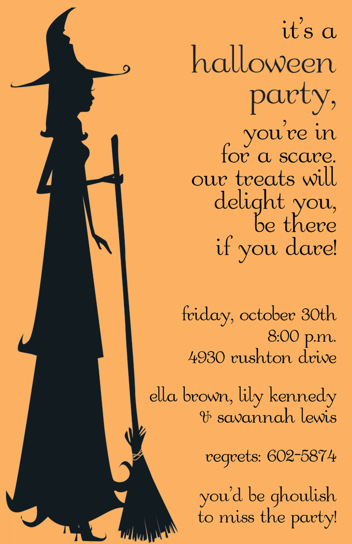 Silhoutte Witch Invitations