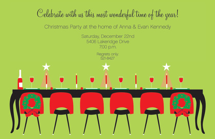 Festive Holiday Dinner Party Chalkboard Invites