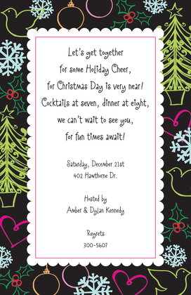 Hijinks Yellow Christmas Invitations