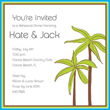 Unique Palms Aqua Green Beach Invitations