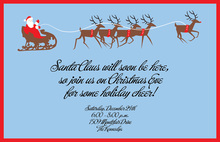 Peeking Reindeer Blue Invitations