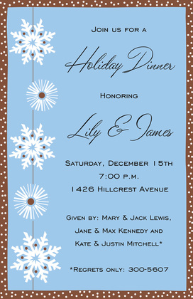 Modern Snowflakes Icy Red Invitations
