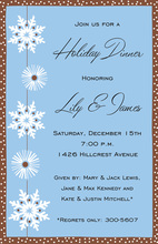Modern Snowflakes Icy Blue Invitations