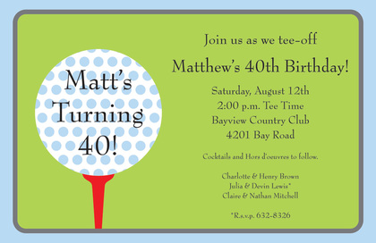 Polka Dots Golf Grey Invitations