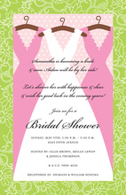 Hanging Pink Bridesmaids Charcoal Bridal Invitations