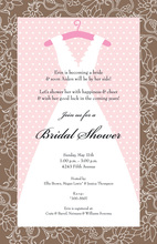 Pink Gown Dresses Wedding Shower Invitations