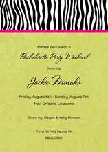 Sweet Wild Zebra Banded Green Invitations