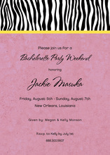 Sweet Wild Zebra Banded Lavender Invitations