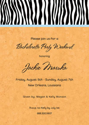 Sweet Wild Zebra Banded Green Invitations