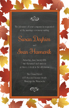 Maple Leaves Chalkboard Invitations