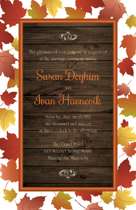 Maple Leaves Chalkboard Invitations