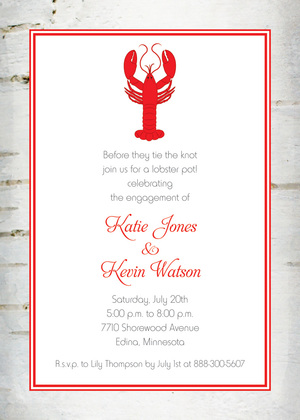 Wooden Red Lobster Invitations