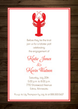 Wooden Red Lobster Invitations