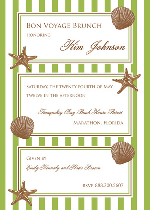 Inspired Decorated Shell Trio Beach Invitations