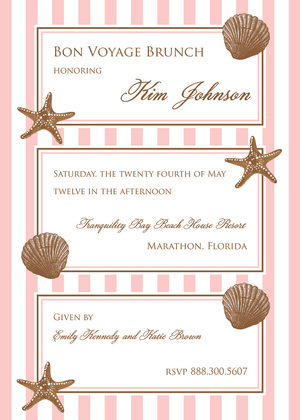 Inspired Decorated Shell Trio Beach Invitations