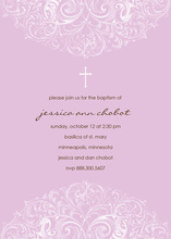 Lavender Filigree Religious Invitations