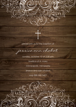 Wooden Filigree Religious Invitations