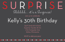 Surprise Birthday Party Pink Dots Invitation