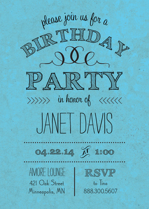 Chalkboard And Chevron Birthday Party Invitations