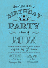 Rustic Blue Birthday Invitations