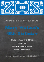 Blue Celtic Chalkboard Invitations